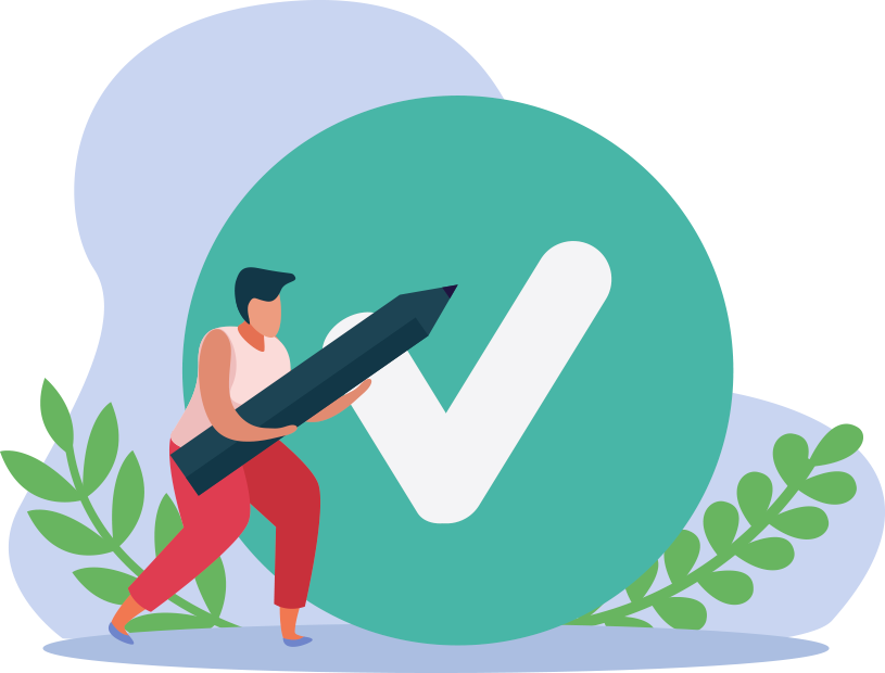 Profissional com verificação de segurança